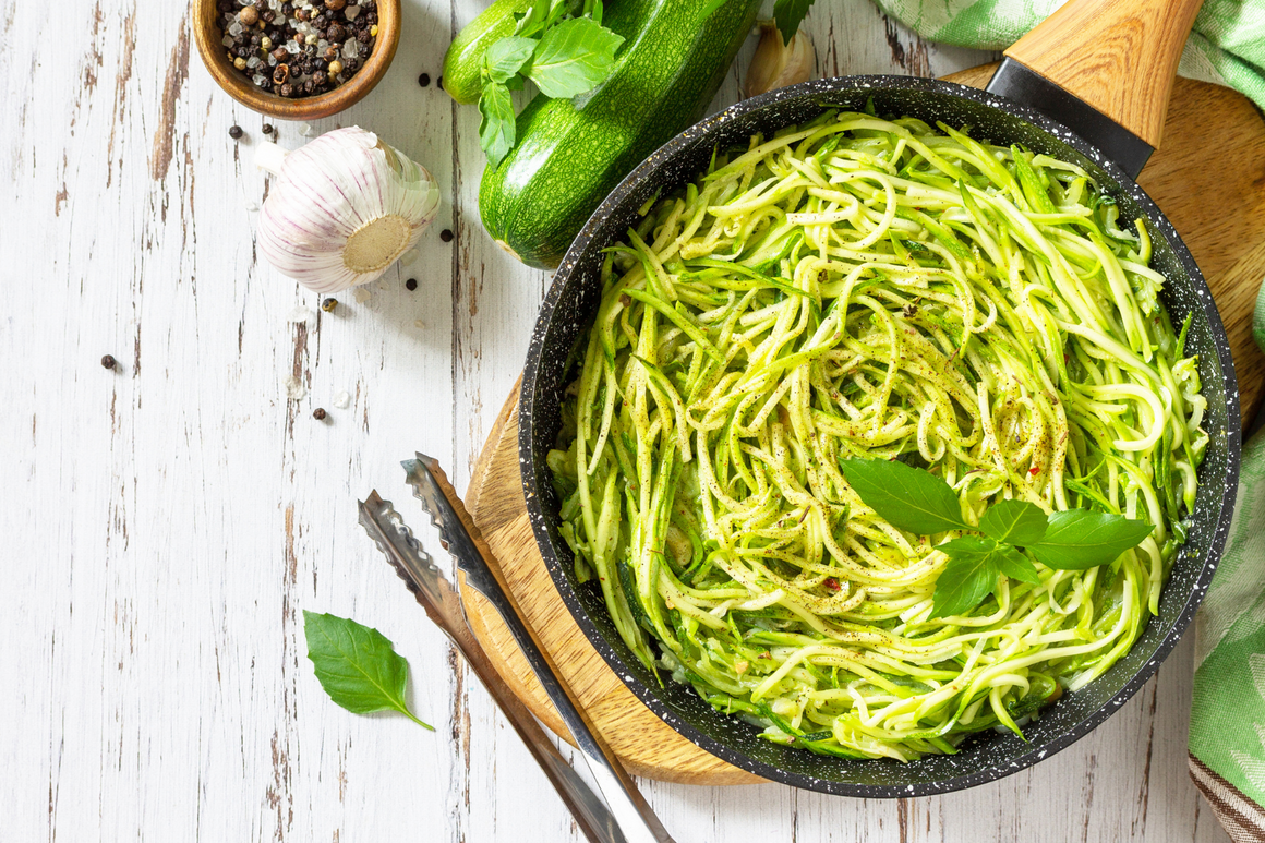 Magnesium-Rich Pesto Pasta with Zucchini Noodles