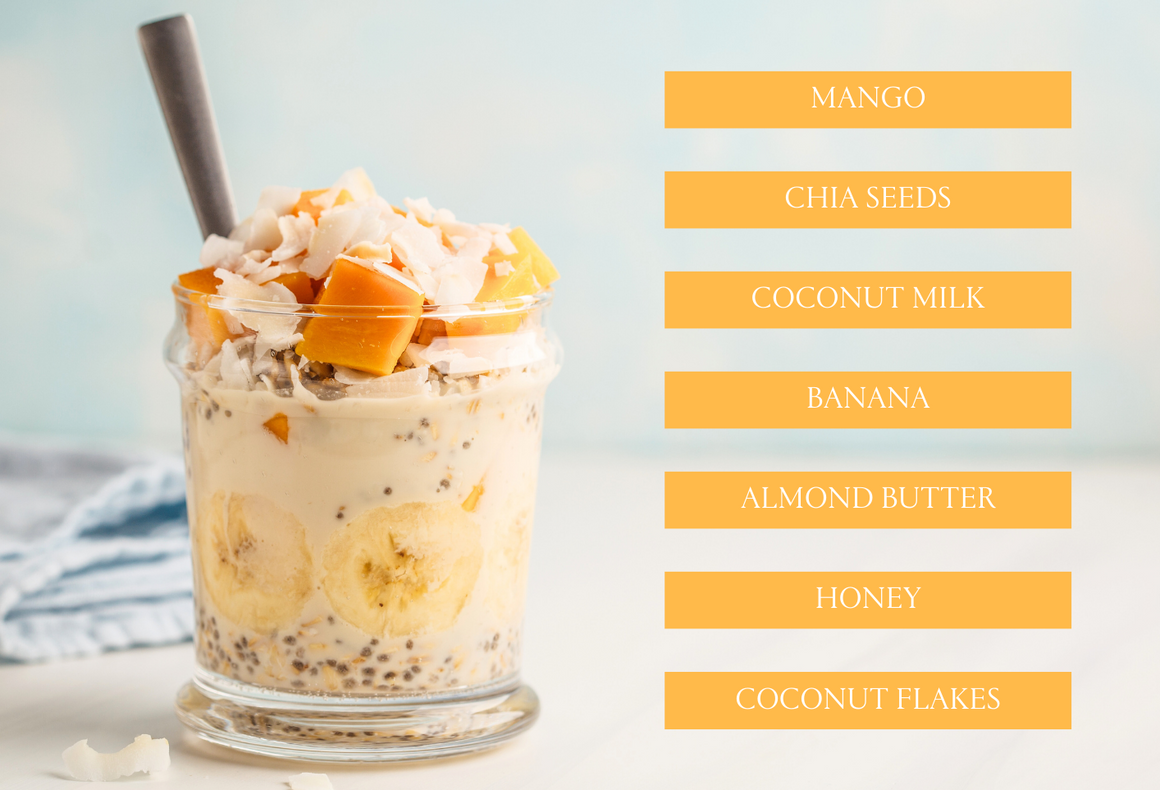 Overnight Coconut Mango Chia Pudding