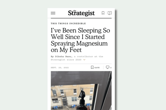 I’ve Been Sleeping So Well Since I Started Spraying Magnesium on My Feet - Salt Lab