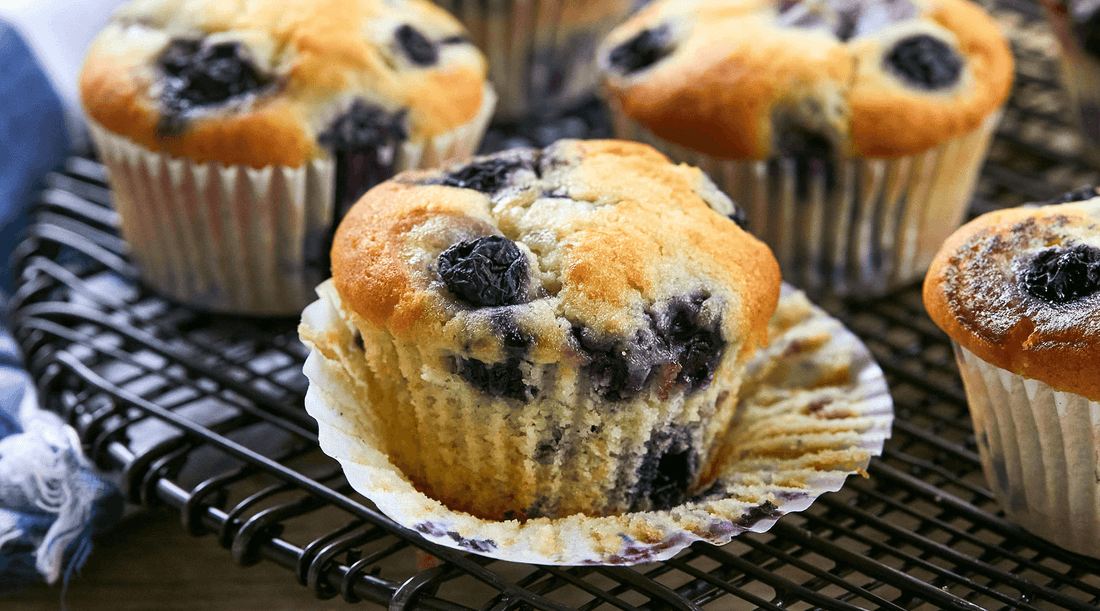 Magnesium Rich Lemon Glaze Blueberry Muffins - Salt Lab