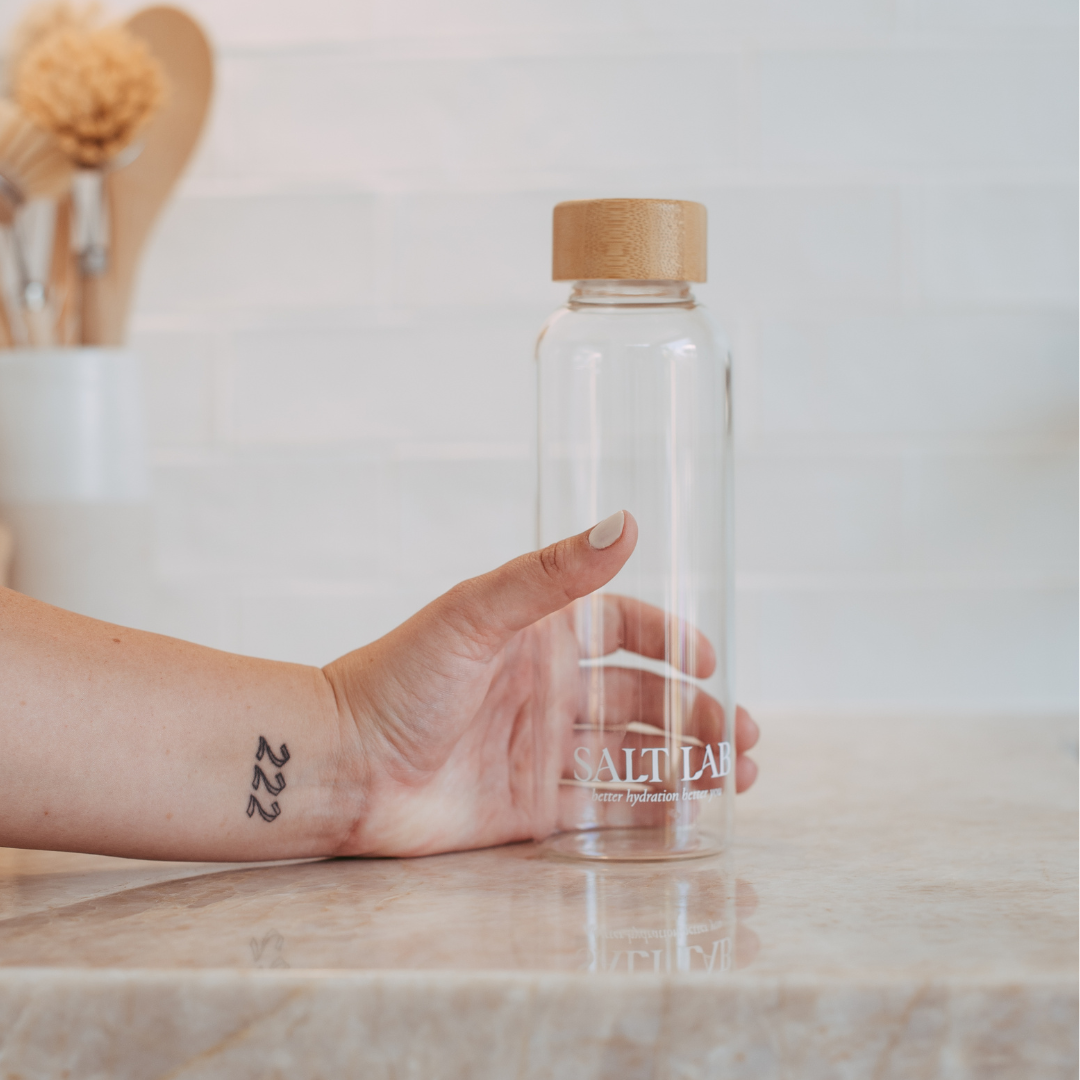 Glass Water Bottle - Free - Salt Lab
