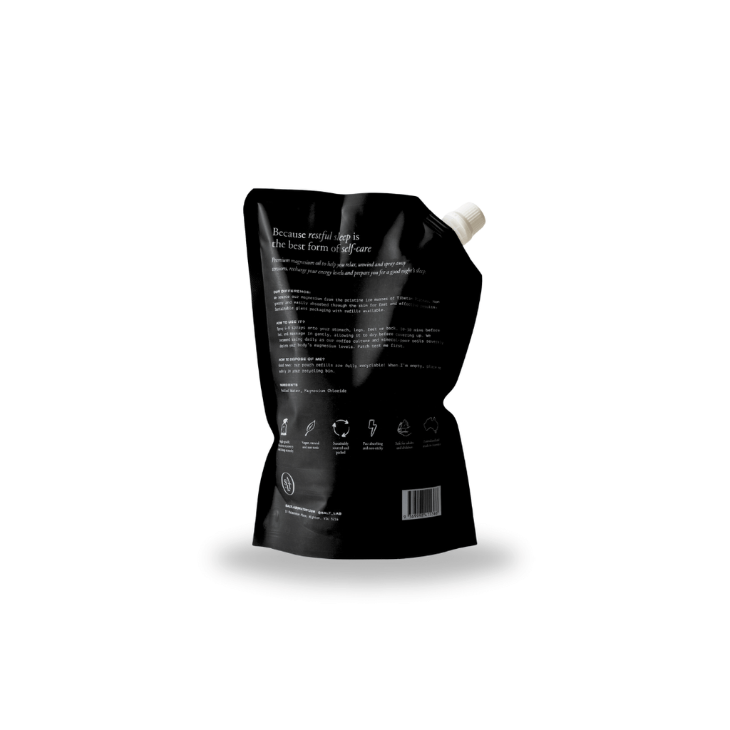 Magnesium Oil Refill Pouch 500ml - 15 Pack - Salt Lab