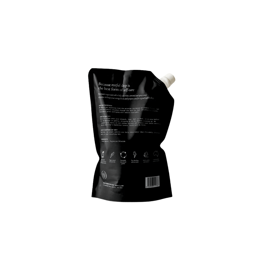 Magnesium Oil Spray Refill Pouch 500ml - Salt Lab